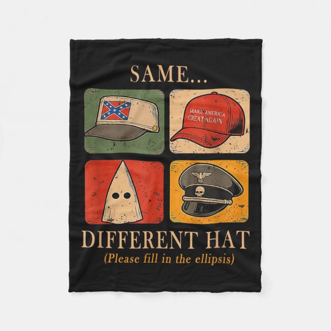 A Fun Puzzle, Same...different Hat,funny Protest T Fleecedecke (Vorderseite)