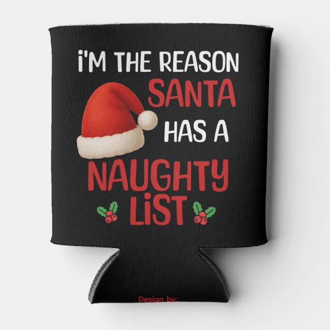 A funny Christmas naughty list design Dosenkühler (Vorderseite)