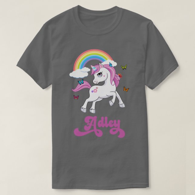 A Für Adley Adley Rainbow Unicorn T-Shirt (Design vorne)