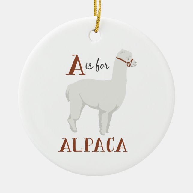 A für Alpaca Keramik Ornament (Vorne)