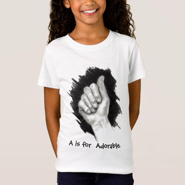 A FÜR ENTZÜCKENDES, ASL FINGERSPELL T-Shirt (Vorderseite)