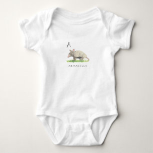 A für Gürteltier-Baby-Bodysuit Baby Strampler
