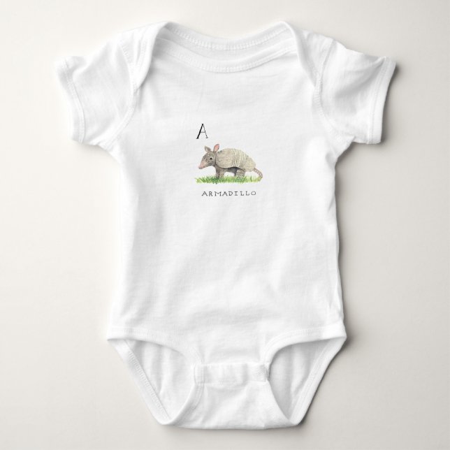 A für Gürteltier-Baby-Bodysuit Baby Strampler (Vorderseite)