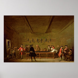 A Game of Billiards, c.1720-26 Poster