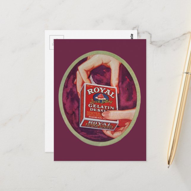 A gelatin dessert from 1930 postkarte (Vorderseite/Rückseite Beispiel)