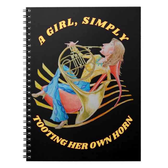 A GIRL SIMPLY TOOTING HER HORN NOTEBOOK  NOTIZBLOCK (Vorderseite)