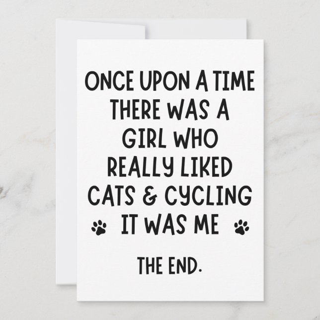 A girl who really liked Cycling and cats. Karte (Vorderseite)