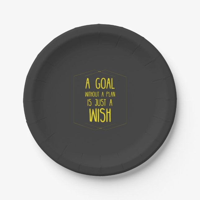 A goal without a plan inspirational quote pappteller (Vorderseite)
