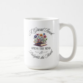 A Great Book Delights Floral  Kaffeetasse