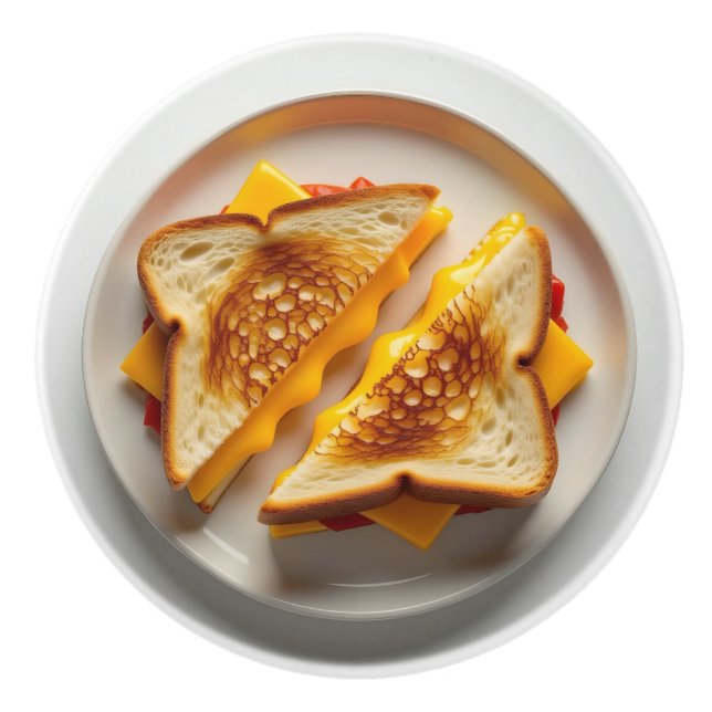 A Grilled Cheese Sandwich on a Plate Keramikknauf (Vorderseite)