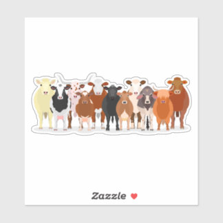 a group of cow sticker