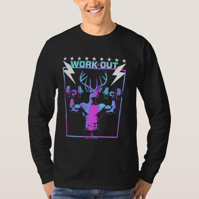 A GYM DEER - WORKOUT EXERCISISED FUN VIBES T-Shirt (Vorderseite)