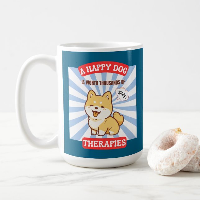 A Happy Dog Shiba cute dog Kaffeetasse (Mit Donut)