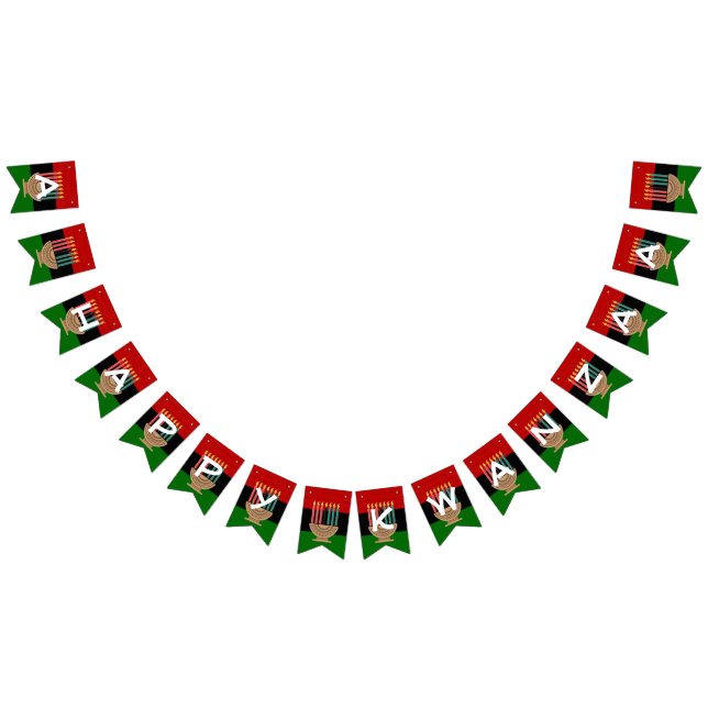 A HAPPY KWANZAA Pan African Wimpelkette (Alle)