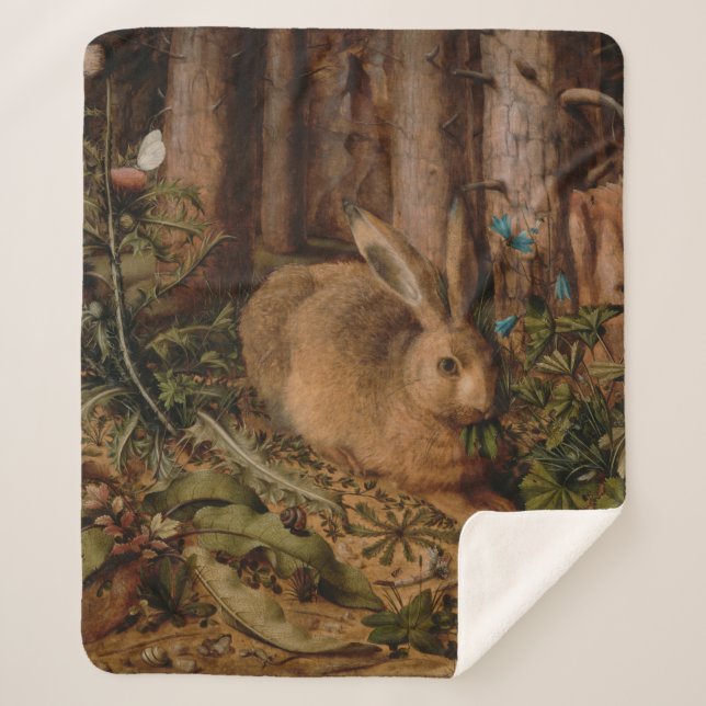 A Hare in the Forest (von Hans Hoffmann) Sherpadecke (Vorderseite)