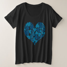 A Heart Of Hearts Romantic Design Pastel Blue Große Größe T-Shirt