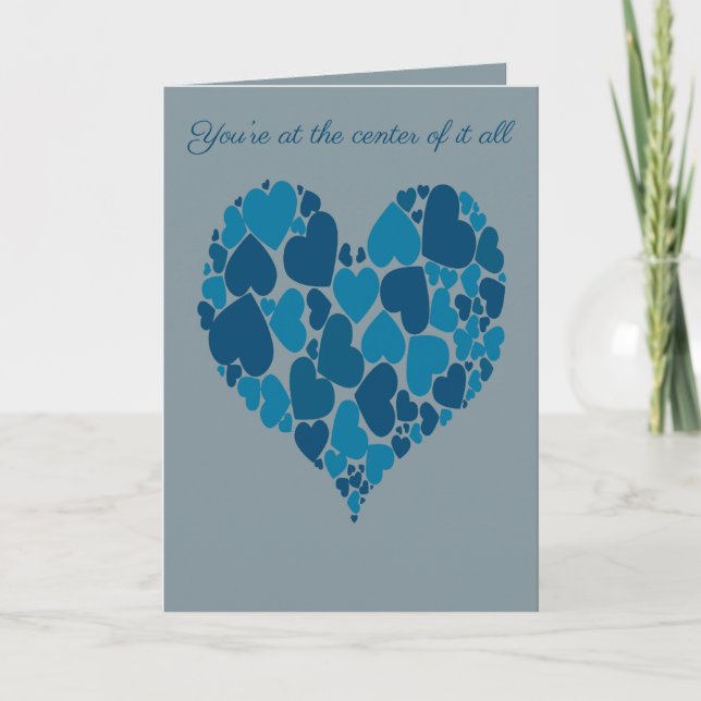 A Heart Of Hearts Romantic Design Pastel Blue  Karte (Vorderseite)