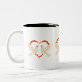 a Herz-Tasse - Liebe und Friedenssymbol Zweifarbige Tasse