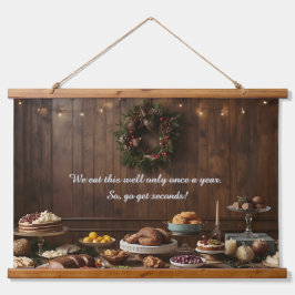 A Holiday Feast That's Twice as Nice Wandteppich Mit Holzrahmen
