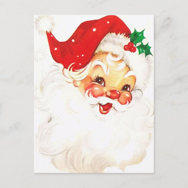 A Holly, Jolly Apple Cheeked Santa Claus, Teil 1 Postkarte (Vorderseite)