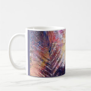 A.I. erweitertes Foto, schönes Blatt in der Natur Kaffeetasse