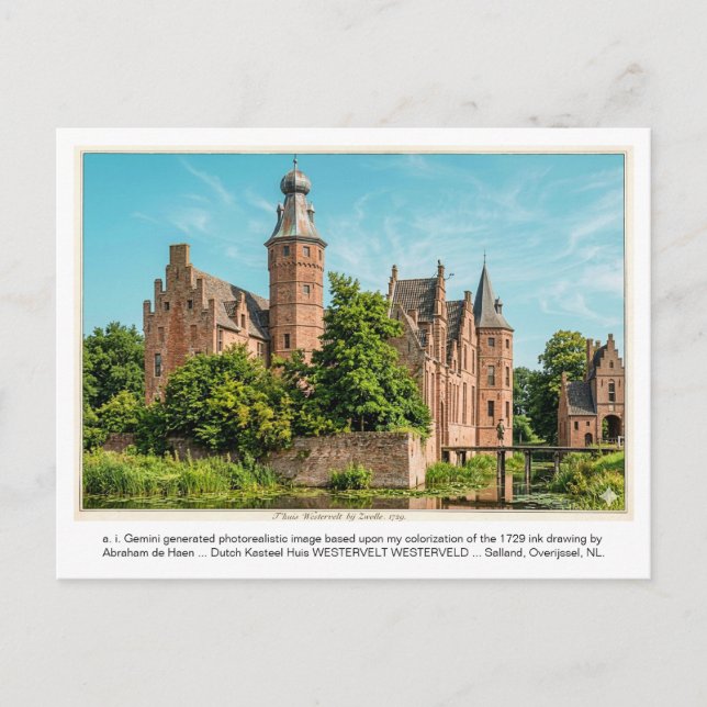 a. i. Gemini generierte Kasteel WESTERVELT. Postkarte (Vorderseite)