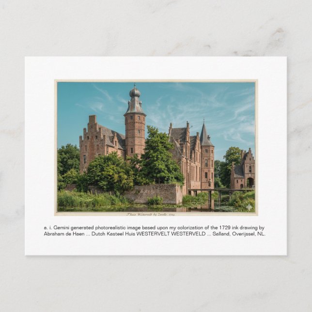 a. i. Gemini generierte Kasteel WESTERVELT. Postkarte (Vorderseite)