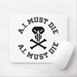 A.I. Must Die™ Logo (College-Schriftart) Mauspad