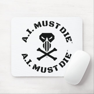 A.I. Must Die™ Logo (Militärschrift) Mauspad