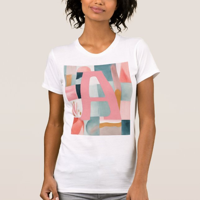 A in rosa KI-Kunst T-Shirt (Vorderseite)