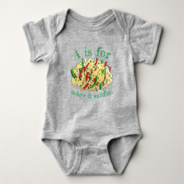 A is for Ackee and Saltfish Jamaikanische Küche Baby Strampler