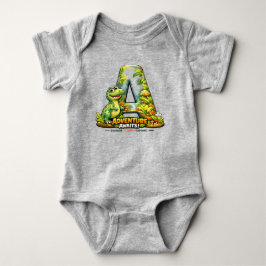 🦖🌿 “A is for Adventure” Baby Jersey Bodysuit 👶✨ Strampler
