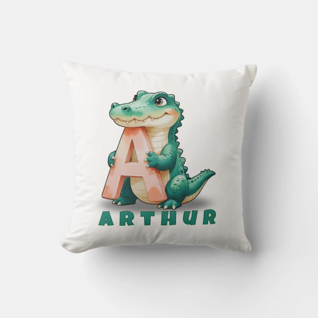 A is for Alligator - Personalisiert Baby Name Pill Kissen (Vorderseite)