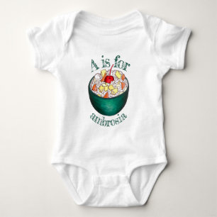 A is for Ambrosia Coconut Marshmallow Fruchtsalad Baby Strampler