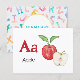 A is for Apple - Alphabet Flash Card Postkarte