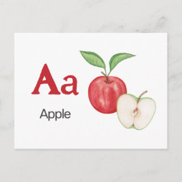 A is for Apple - Alphabet Flash Card Postkarte