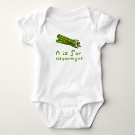 A is for ASPARAGUS Green Veggie Alphabet A Baby Strampler