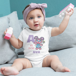 A ist für Abby Cadabby   Fügen Sie Ihren Namen hin Baby Strampler