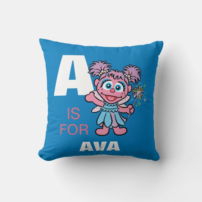 A ist für Abby Cadabby | Name hinzufügen Kissen (Vorderseite)