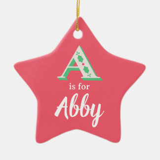 A ist für Abby Weihnachtsbaumschmuck Benutzerdefin Keramik Ornament