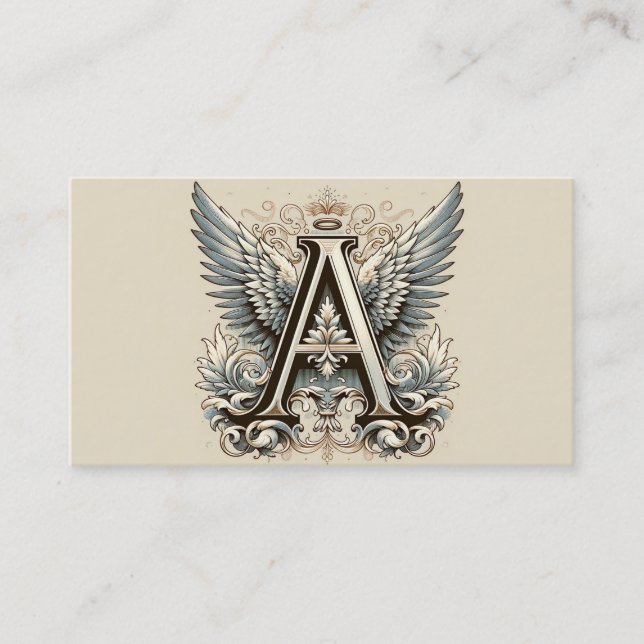 A ist für Angel Alphabet Letter Initial Visitenkarte (Vorderseite)