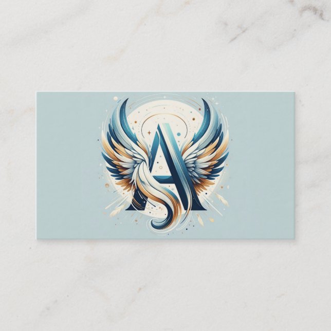 A ist für Angel Alphabet Letter Initial Visitenkarte (Vorderseite)