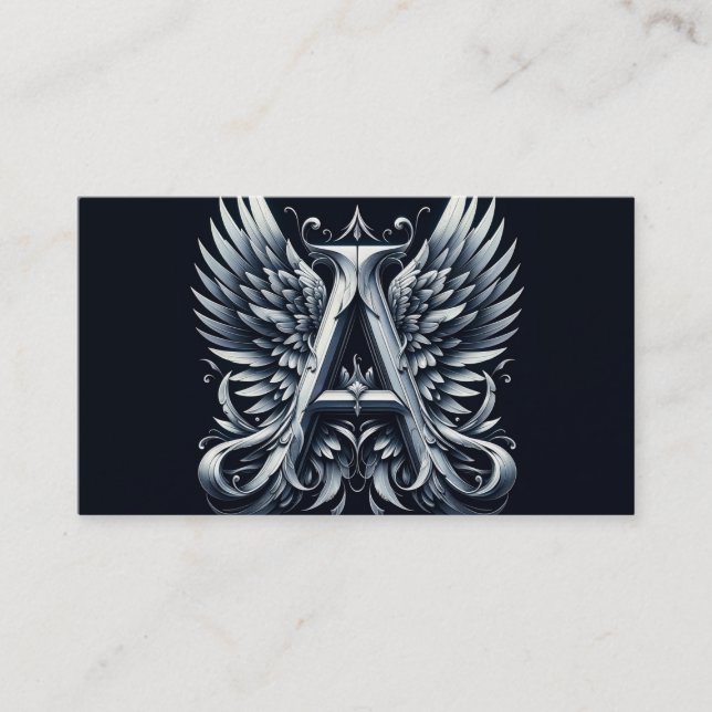 A ist für Angel Alphabet Letter Initial Visitenkarte (Vorderseite)