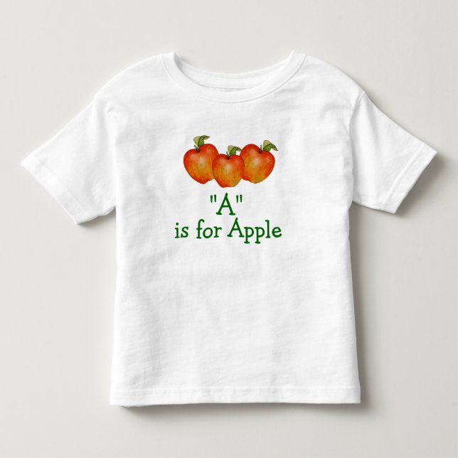 A ist für Apple lernen, Kleinkind-T - Shirt zu (Vorderseite)