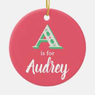 A ist für Audrey Weihnachtsbaumanhänger Benutzerde Keramik Ornament