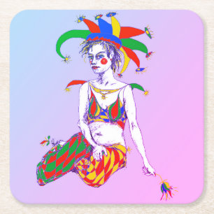 A Jester Poster Rechteckiger Pappuntersetzer
