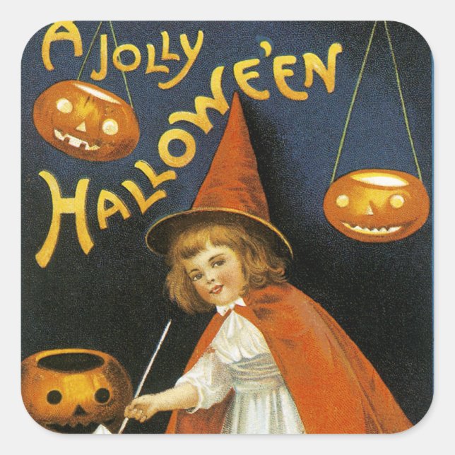 A Jolly Halloween Quadratischer Aufkleber (Vorderseite)