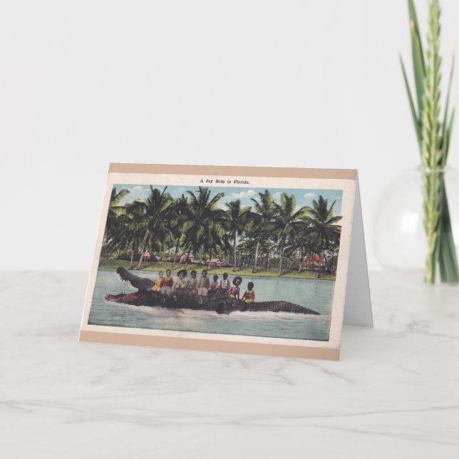 "A Joy Ride in Florida" Black Americana Karte (Vorderseite)