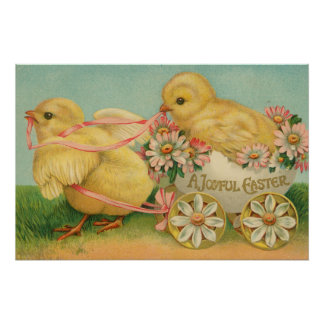 "A Joyful Easter" VIntage Postcard, ca. 1915 Poster