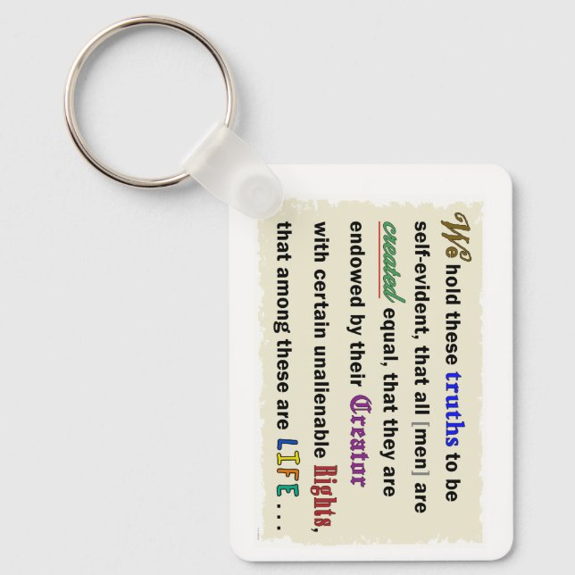 A keychain with a declaration. schlüsselanhänger (Vorderseite)